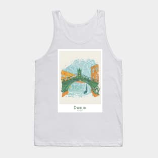 Dublin Half Penny Bridge Illustration Tank Top